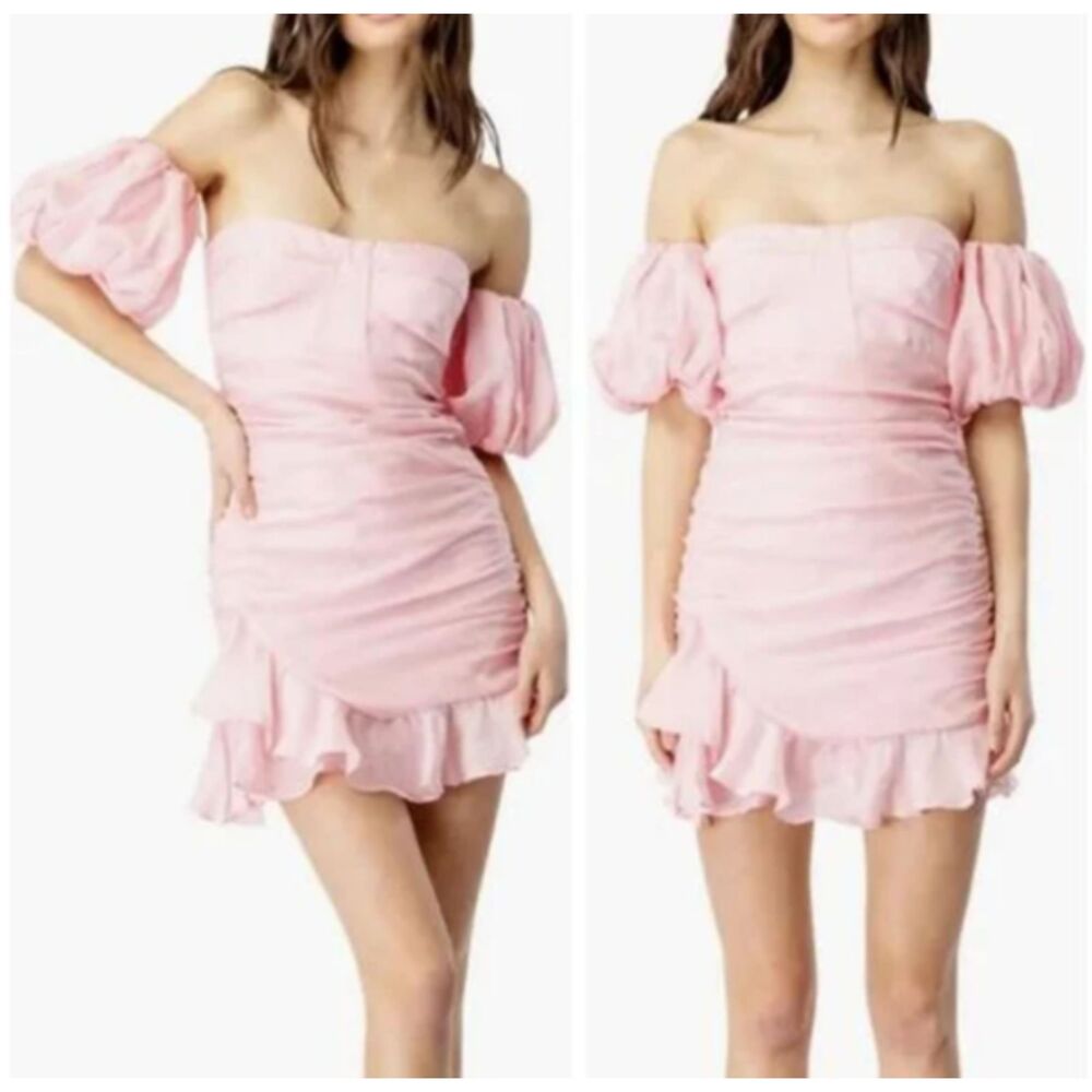 Bardot Chiara Mini Bustier Dress Pink Size XL